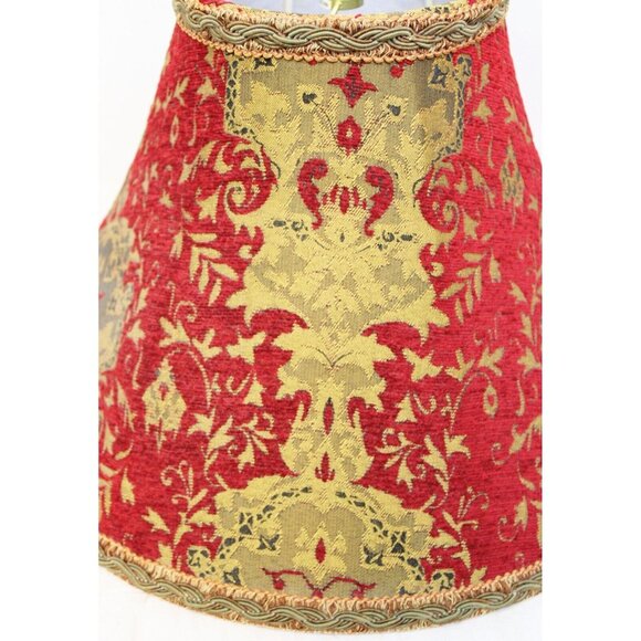 Tapestry Lampshade Red Gold Lg Bell Decorative Fancy Velvet Baroque Victorian - Picture 5 of 7